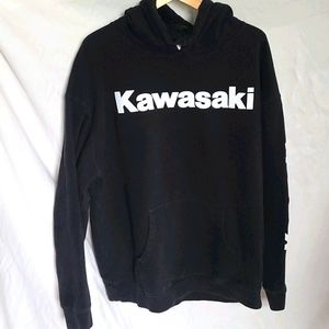 KAWASAKI MEN'S XLARGE BLACK HOODED SWEATSHIRT